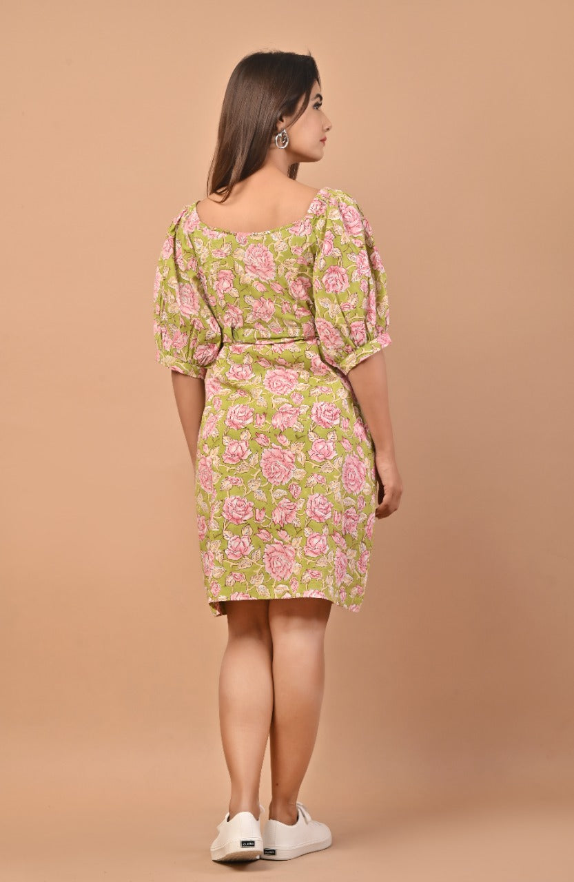 Shop hand block print cotton dresses in jaipur (CRD07)