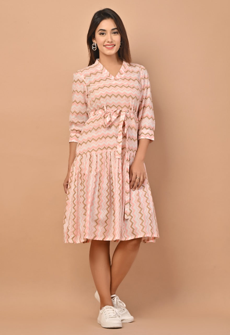 Shop hand block printed pure cotton dresses online (CRD08)