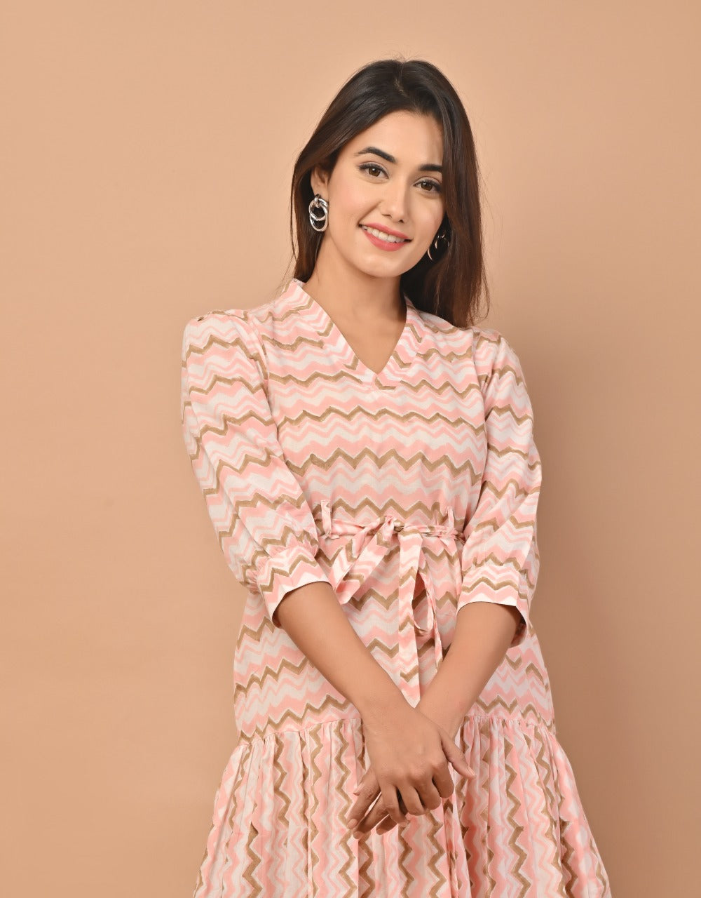 Shop hand block printed pure cotton dresses online (CRD08)