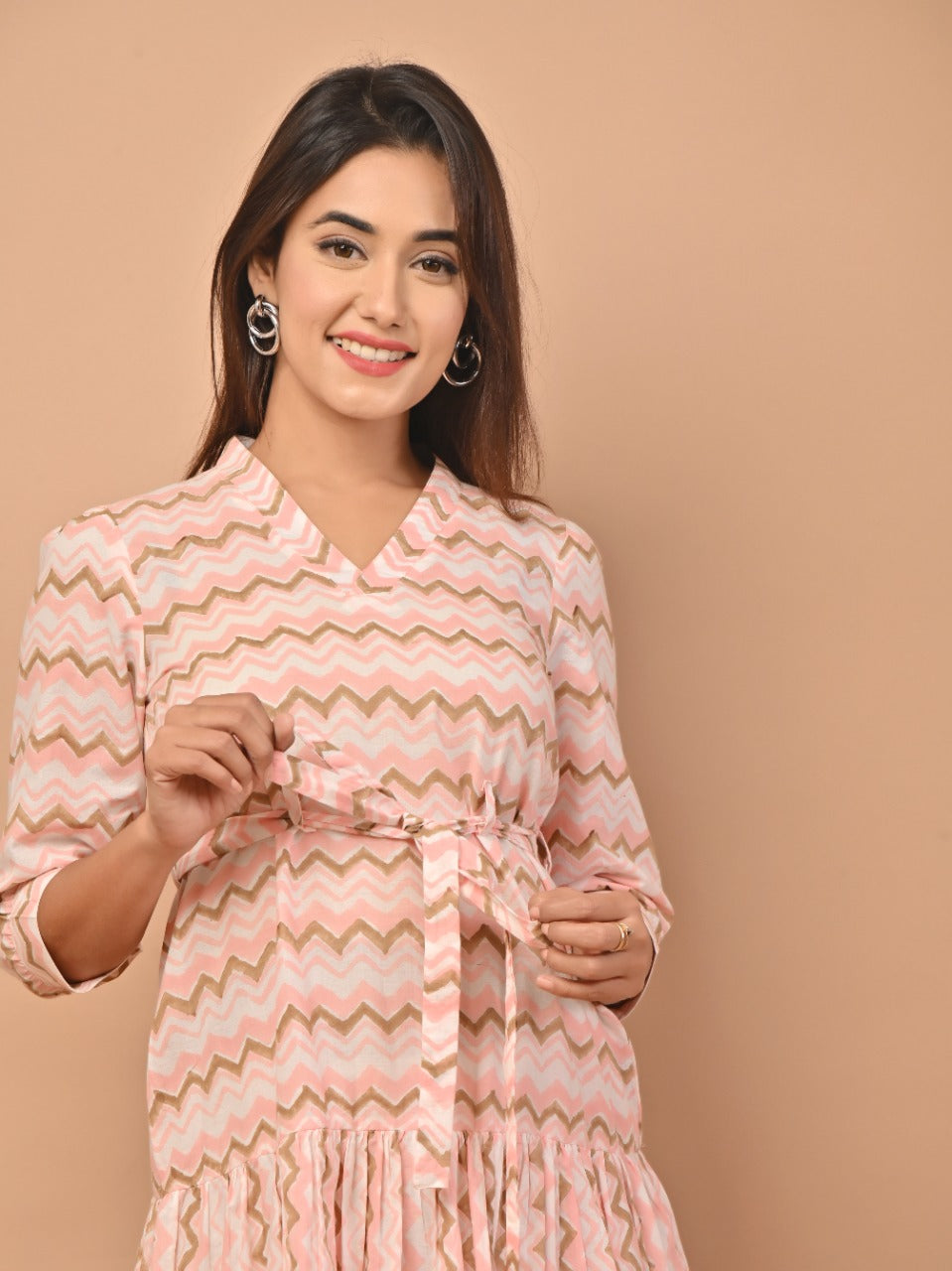 Shop hand block printed pure cotton dresses online (CRD08)