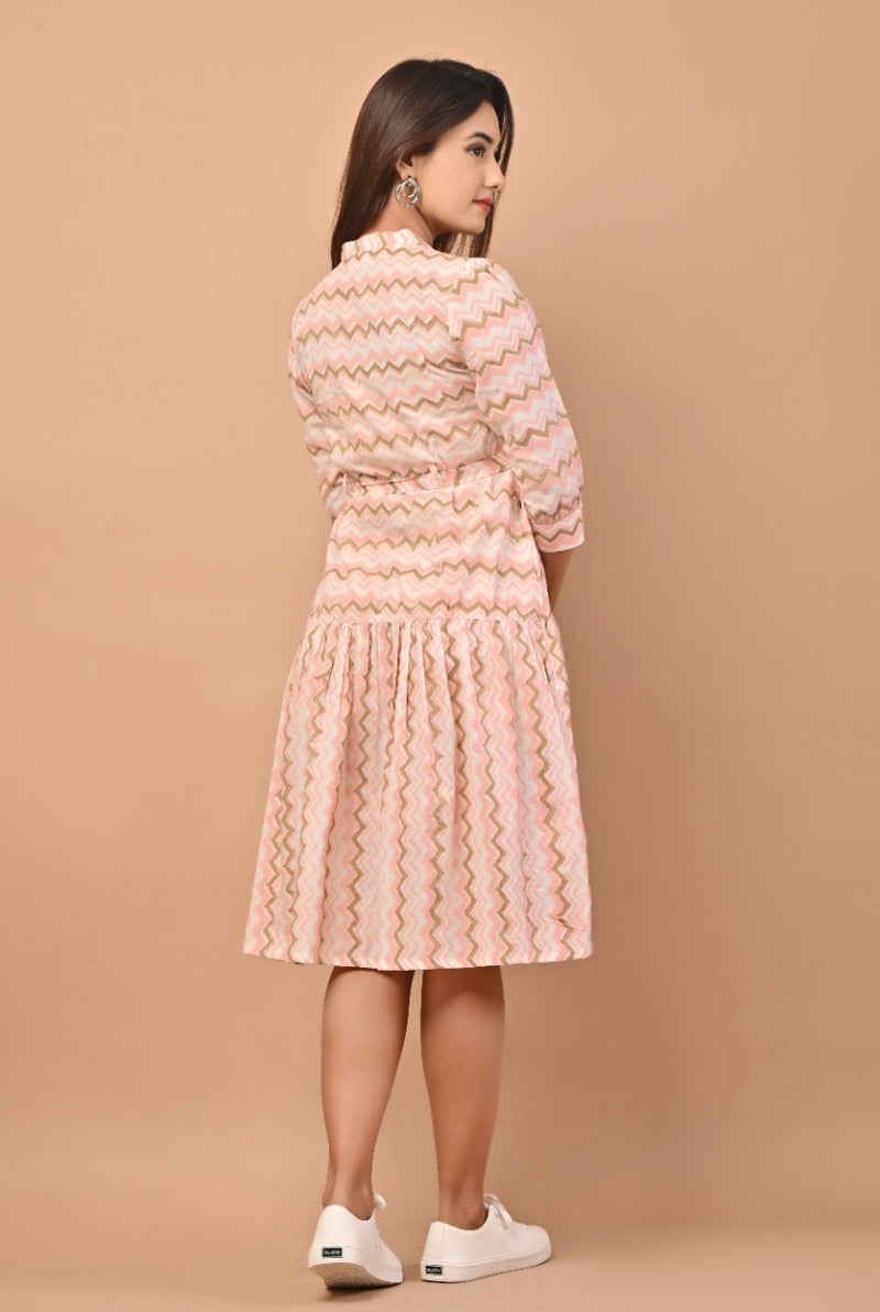 Shop hand block printed pure cotton dresses online (CRD08)
