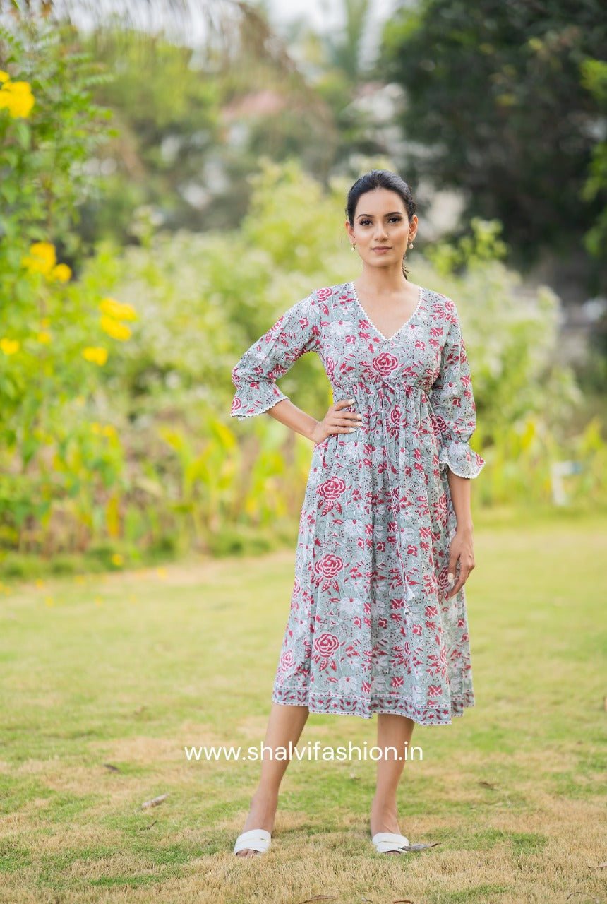 Shop jaipuri block print cotton dresses online (CRD20)