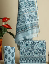 Shop hand block print chanderi silk suit set in jaipur (CHA102)