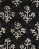 Elegant Black Floral Print Chanderi Suit with Chanderi Dupatta (CHA233) - ShalviFashion