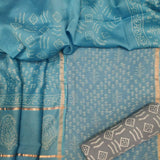 Elegant Abstract Print Chanderi Suit with Chanderi Dupatta (CHA235) - ShalviFashion