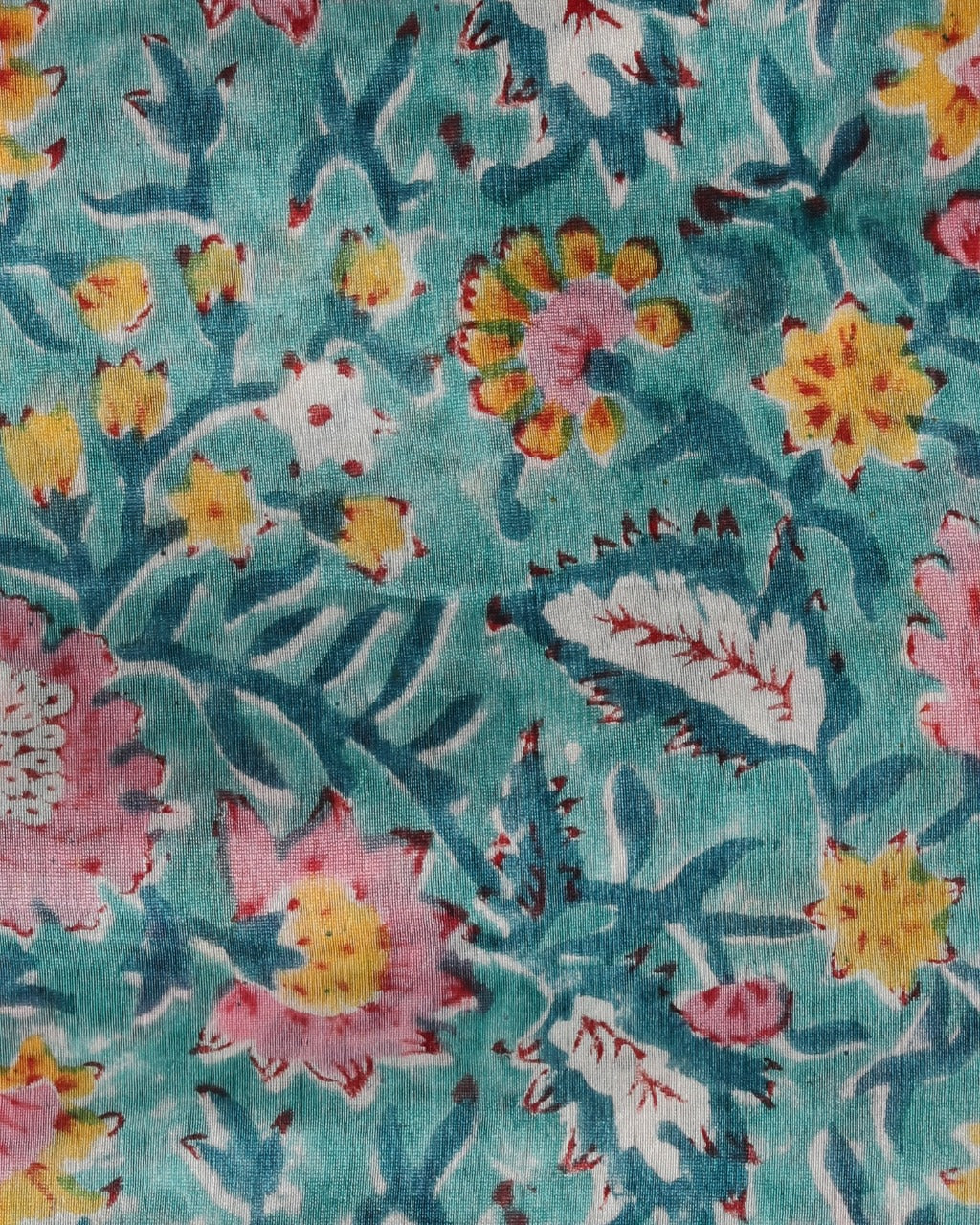 Gulmohar Print Chanderi Suit with Chanderi Dupatta (CHA249) - ShalviFashion