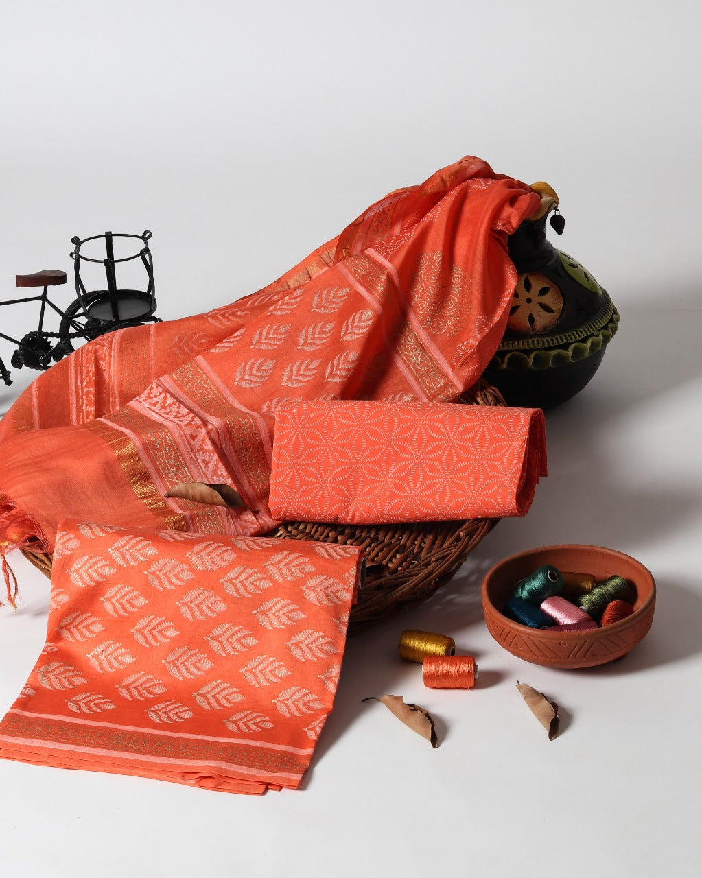 Shalvi's Print Chanderi Silk Suit set (CHA319) - ShalviFashion