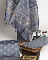 Traditional Block Print Chanderi Silk Suit set (CHA321) - ShalviFashion