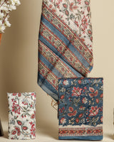 Shop Unstitched Hand Block Print Chanderi Silk Suit Sets (CHA427)