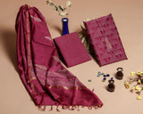 Exclusive Hand Block Print Chanderi Silk Suit set (CHA429)