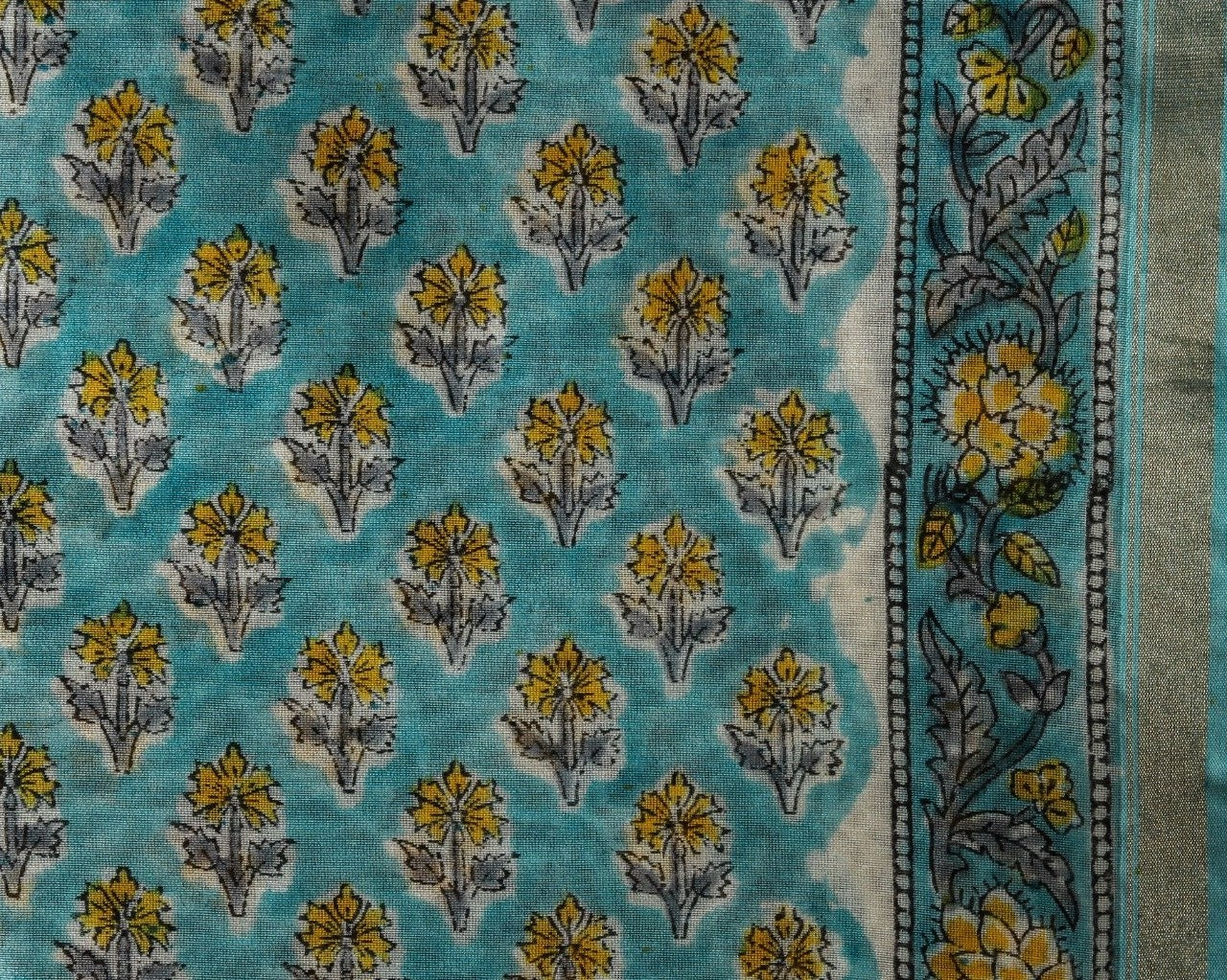 Shop Unstitched Hand Block Print Chanderi Silk Suit sets (CHA446)