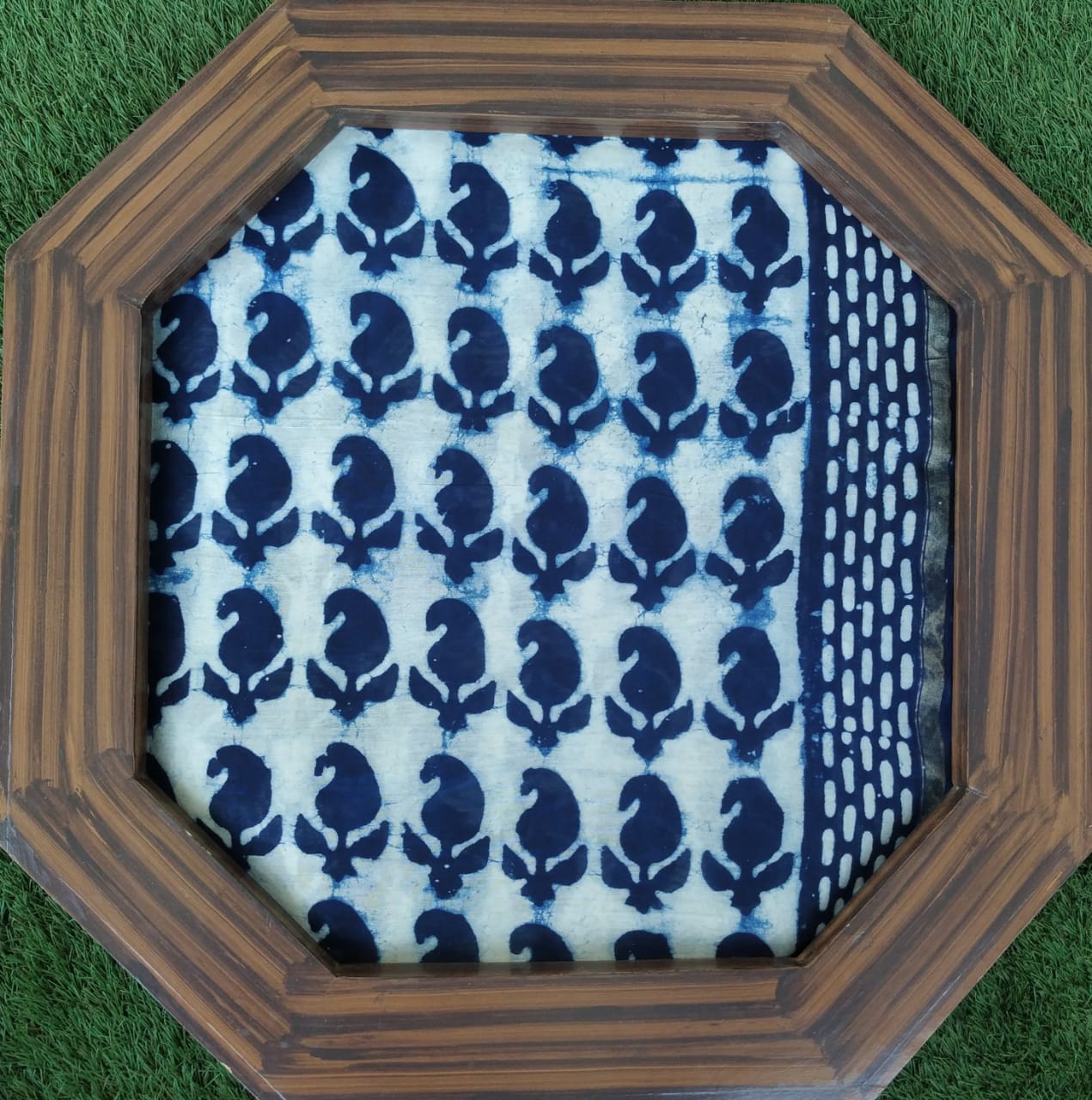 Shop Unstitched Indigo Print Chanderi Silk Suit sets (CHA449)