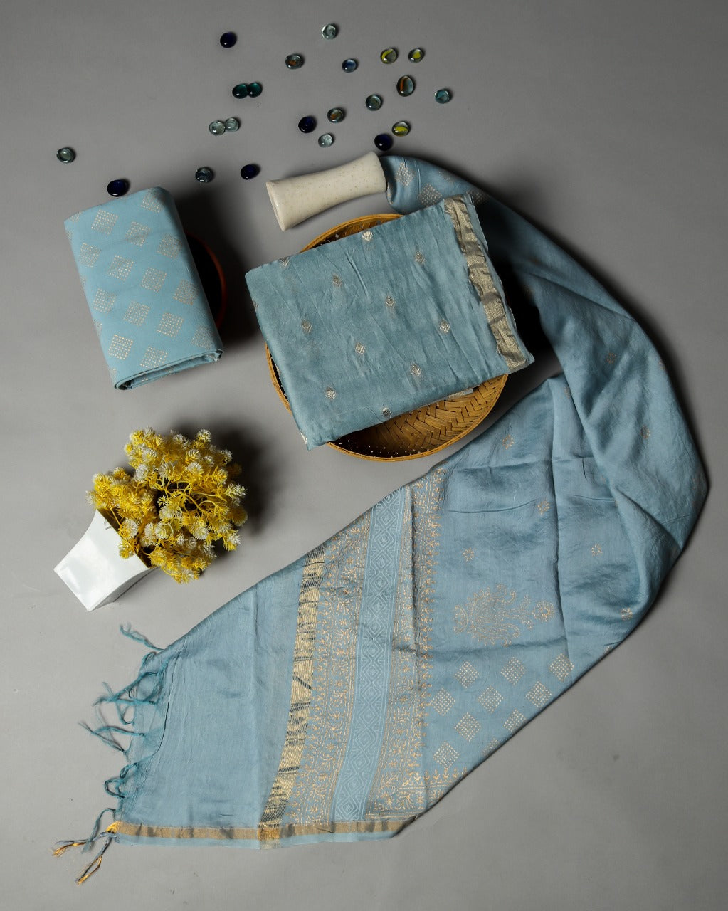 shop chanderi silk suit sets online