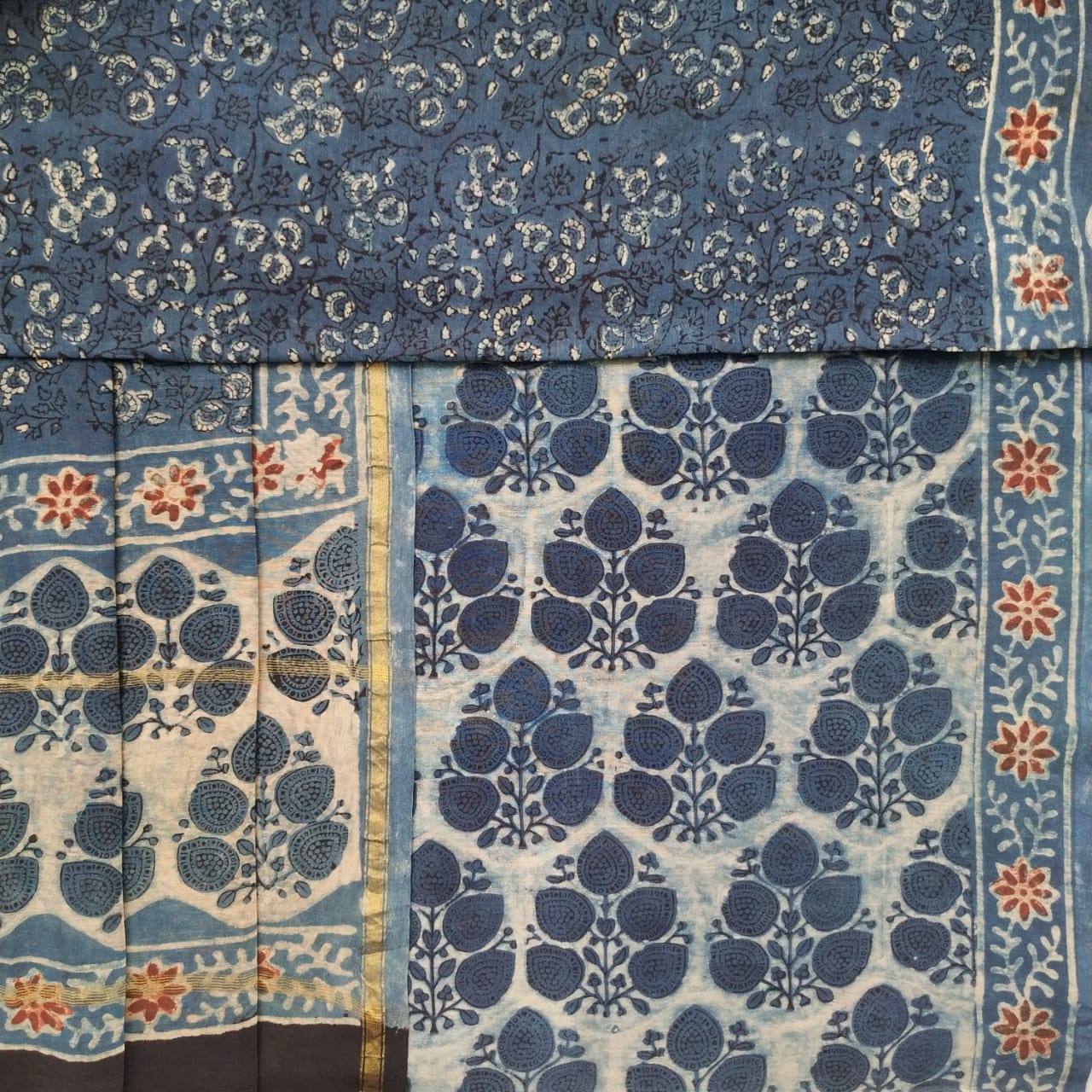 shop unstitched chanderi two piece sets