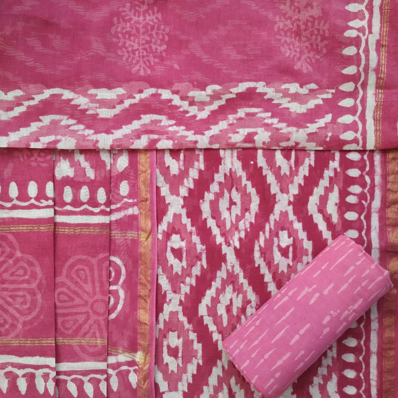 shop chanderi silk suit sets online