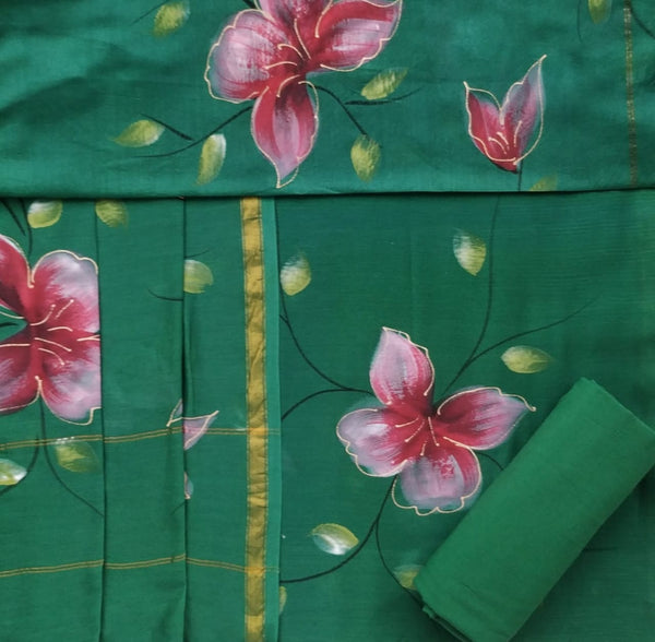 Shop hand painted chanderi silk suit sets online (CHA59)