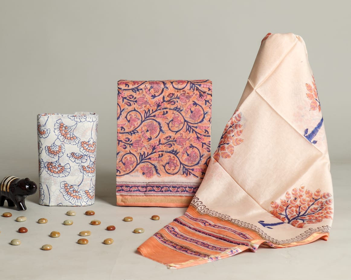 Shop chanderi silk suit sets online shopping (CHA613)