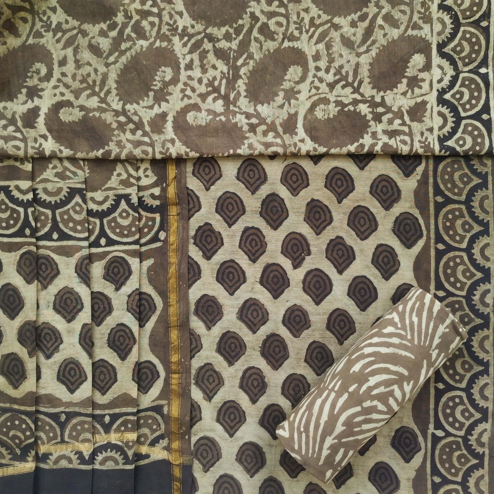 Shop unstitched chanderi silk suit sets online (CHA631)