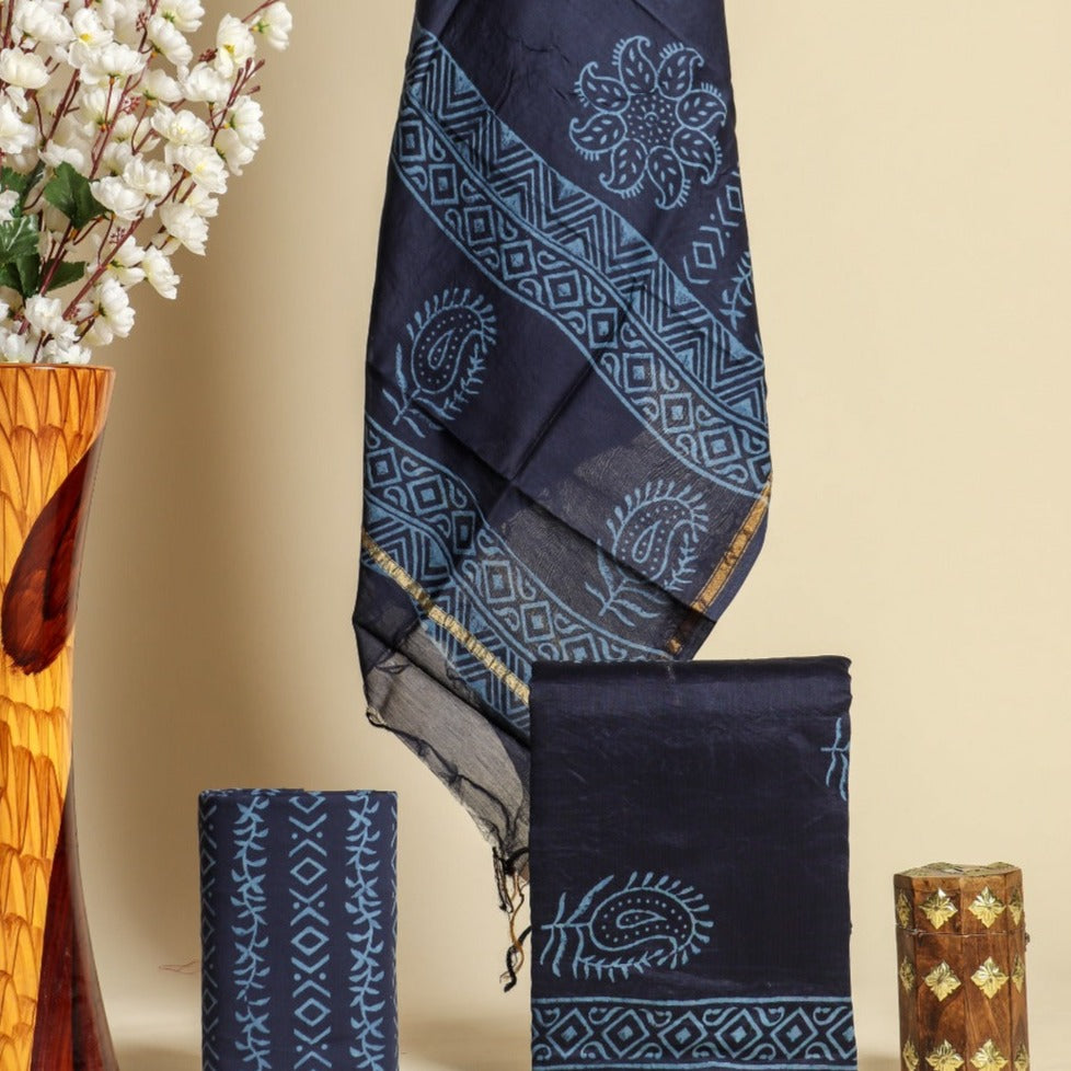 Shop chanderi silk suit sets online shopping (CHA657)