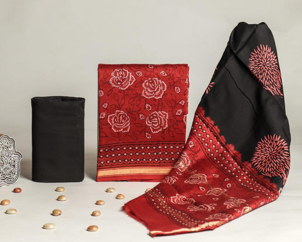 Shop chanderi ajrak suit sets online (CHA704)