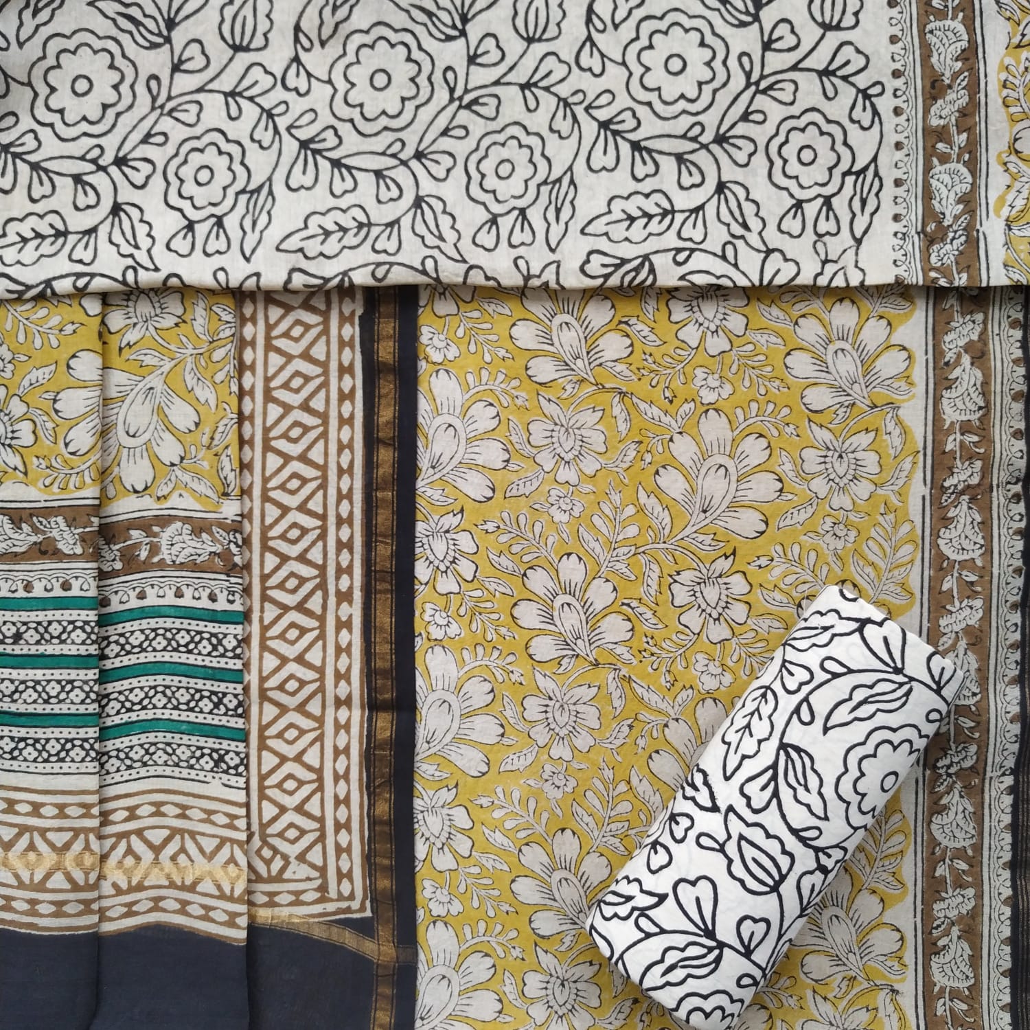 Shop bagru print chanderi silk suit sets (CHA721)
