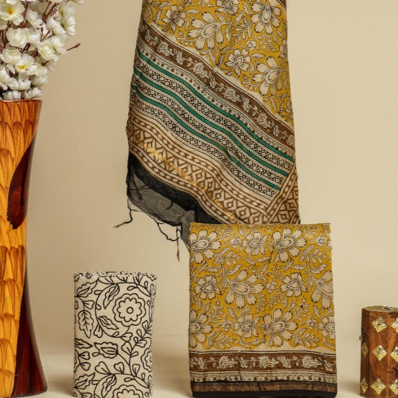 Shop bagru print chanderi silk suit sets (CHA721)