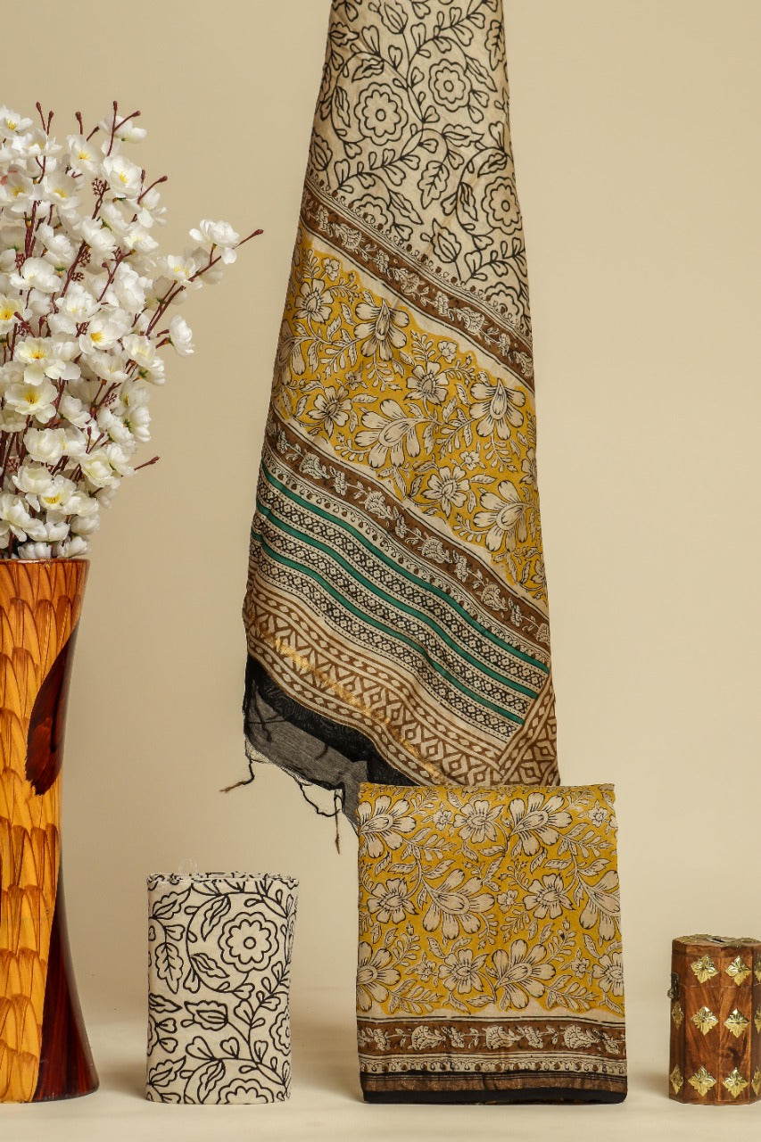 Shop bagru print chanderi silk suit sets (CHA721)