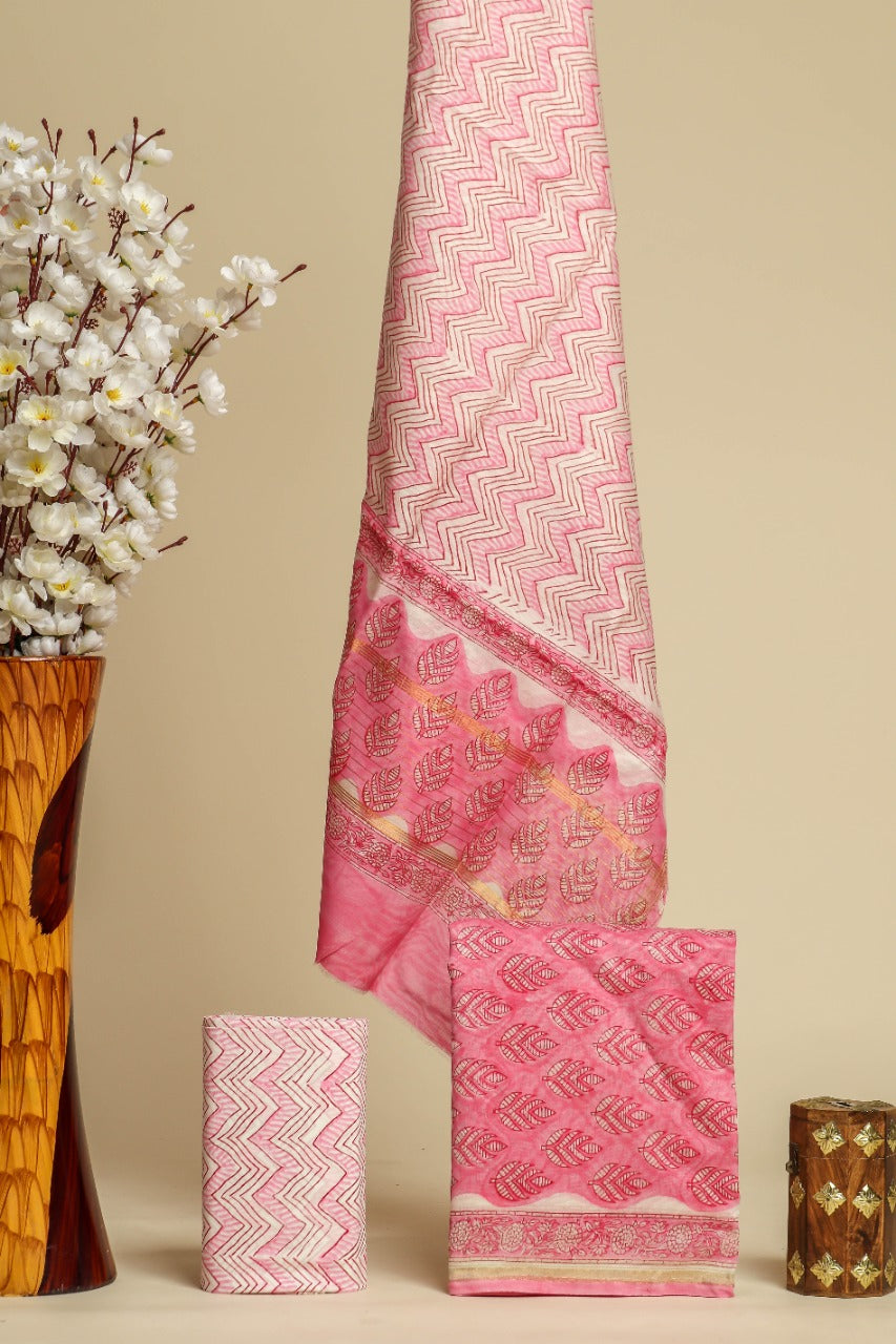 Shop unstitched chanderi silk suit sets online (CHA723)