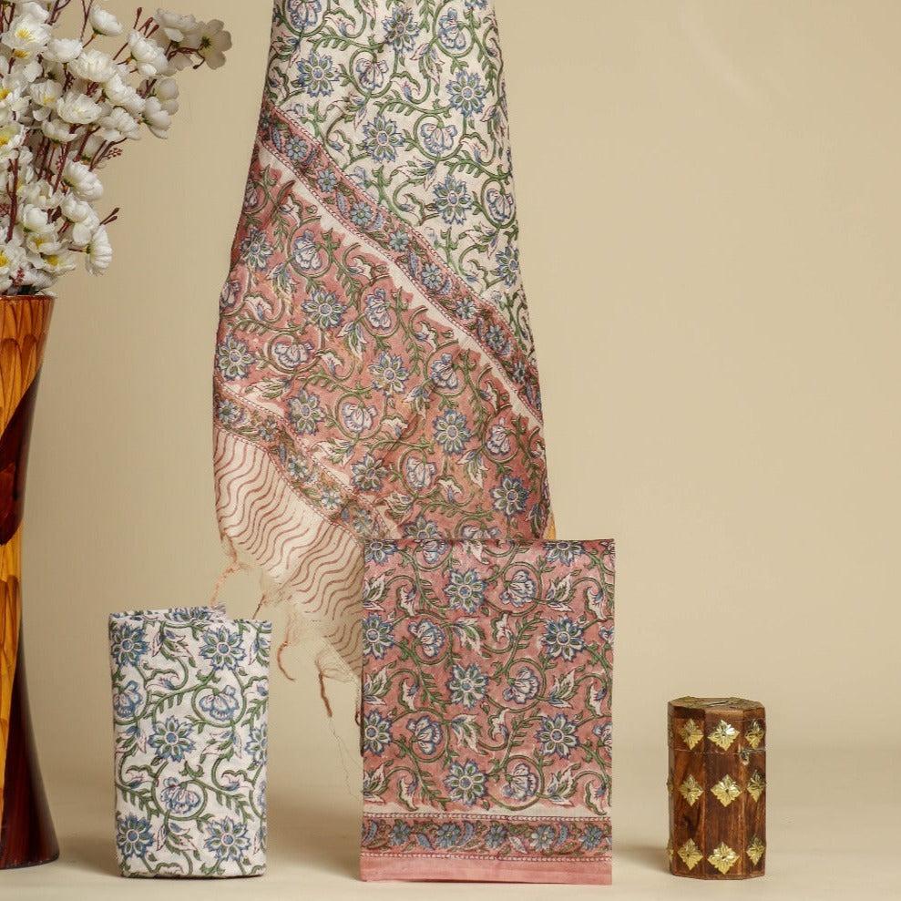 Shop unstitched chanderi silk suit material online (CHA749)