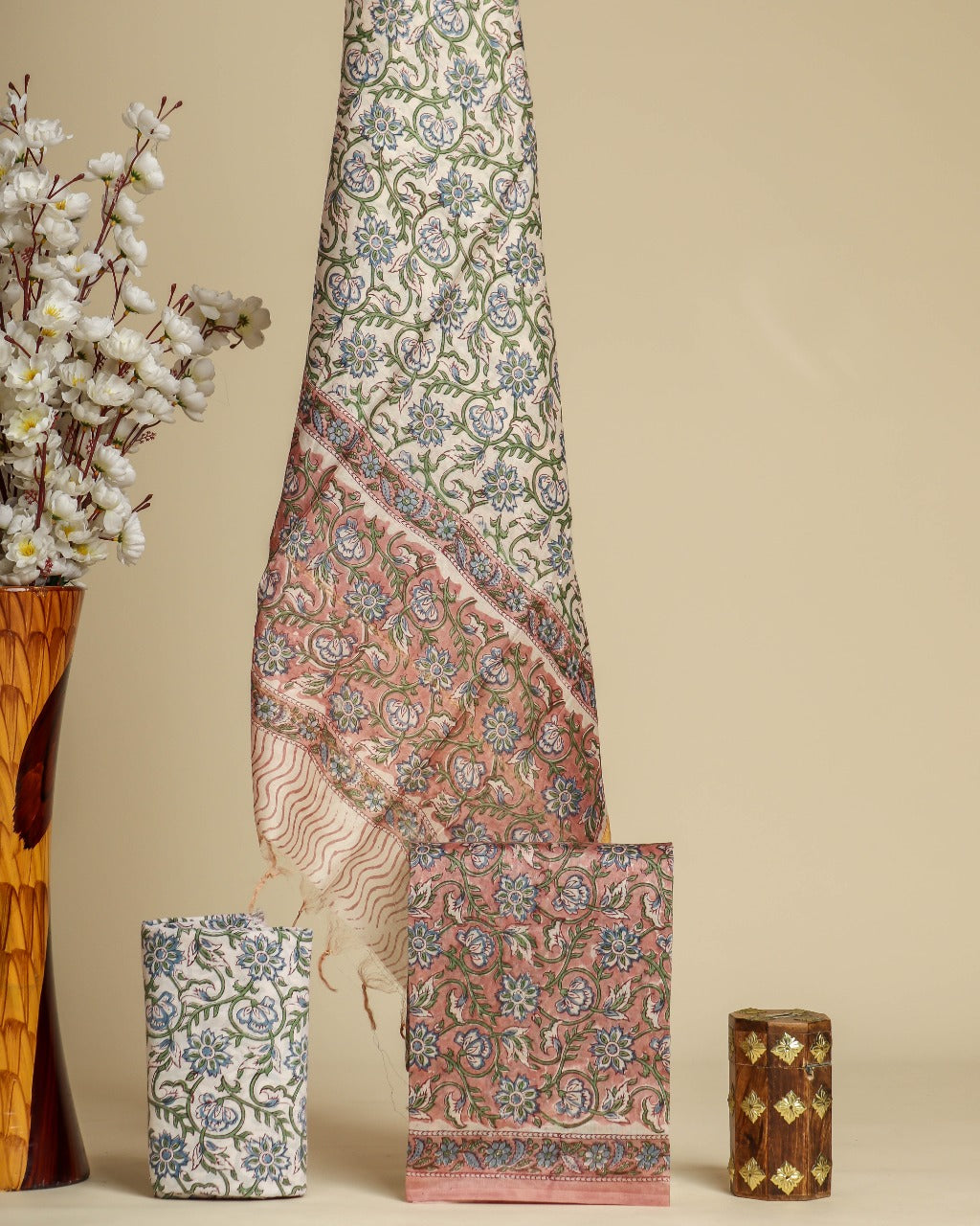 Shop unstitched chanderi silk suit material online (CHA749)