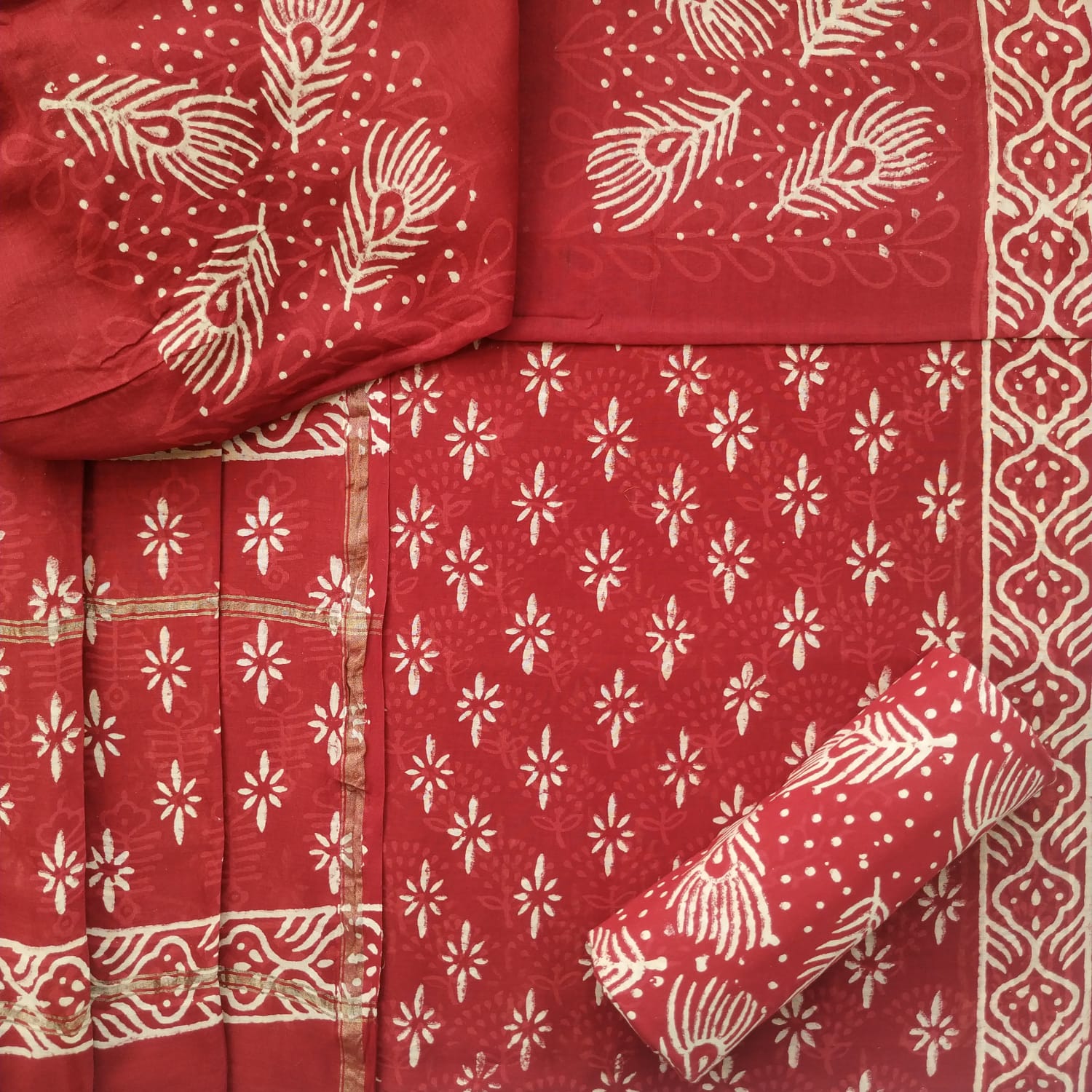 Shop unstitched chanderi silk suit sets (CHA761)