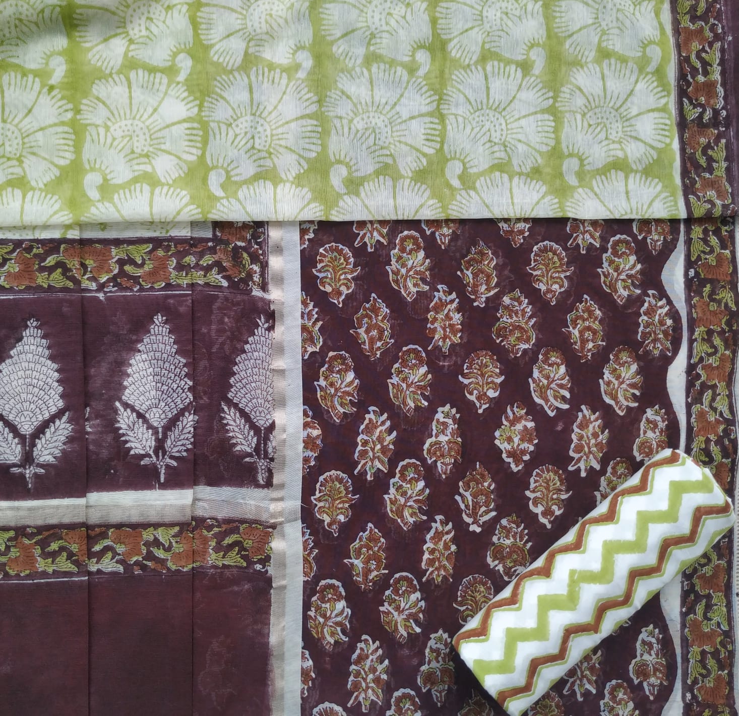 Shop block print chanderi silk suits in jaipur (CHA772)