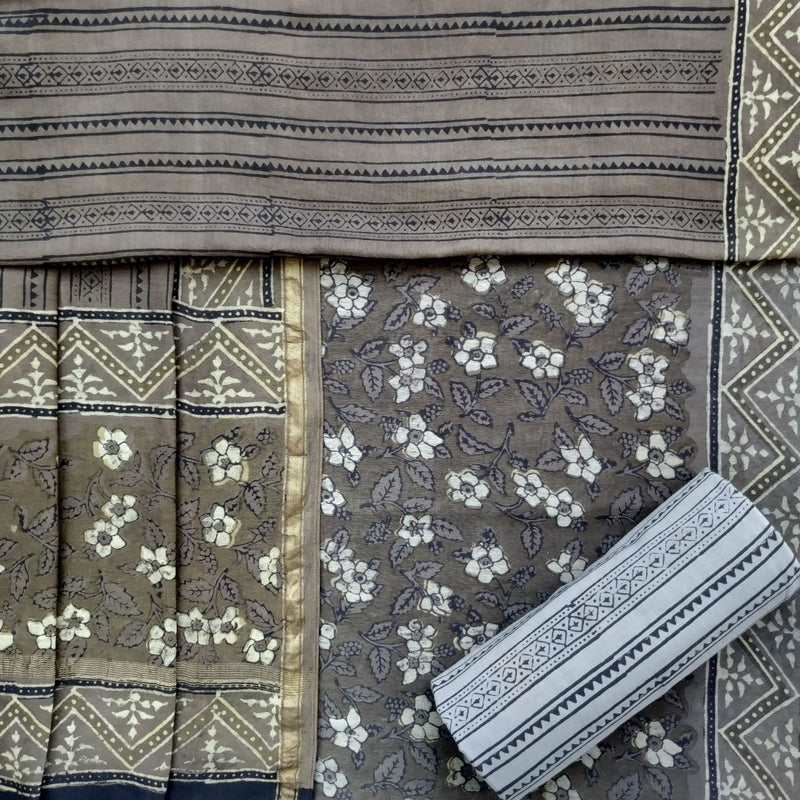 Shop unstitched ajrak print chanderi silk suit sets online (CHA783)