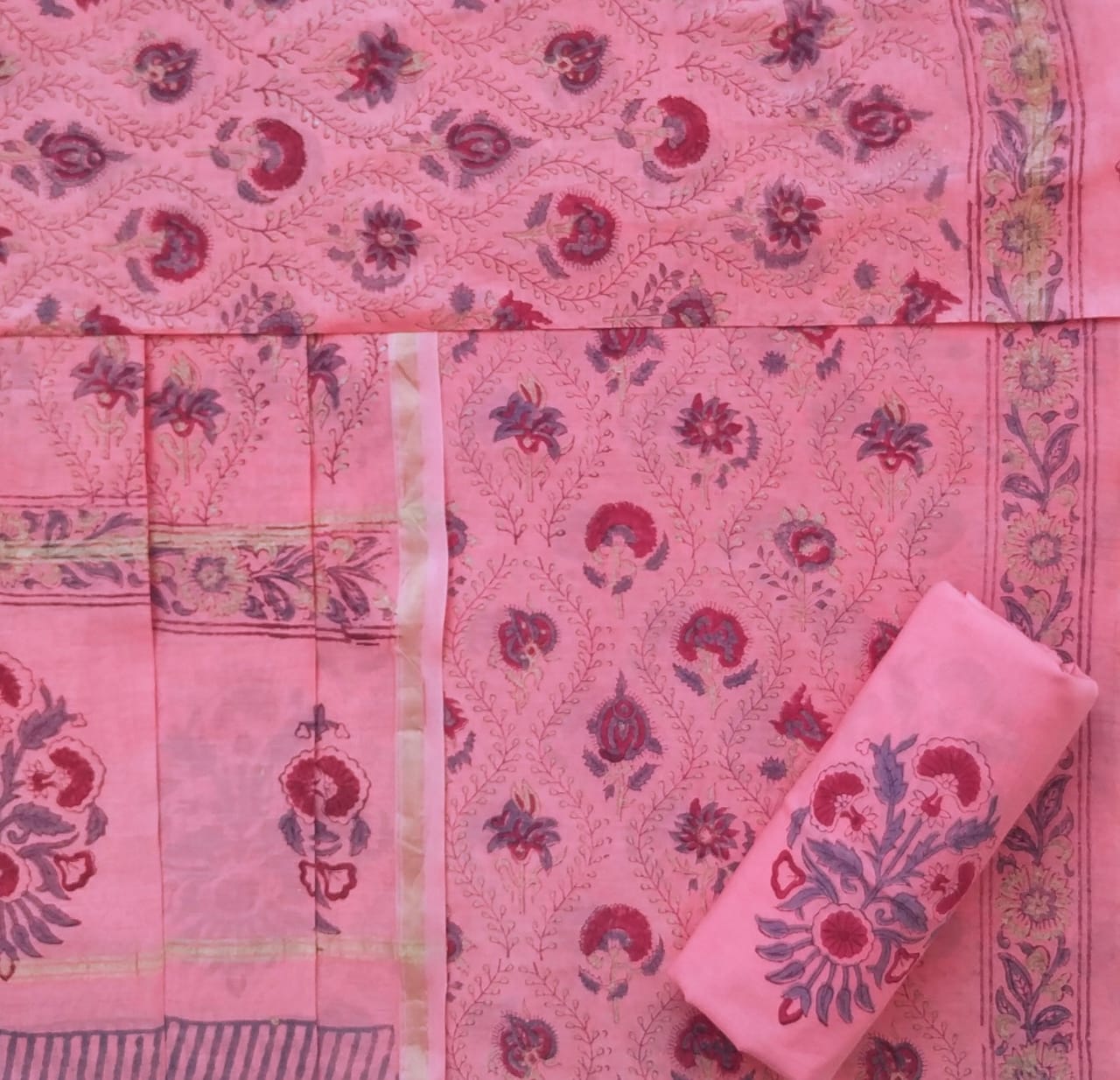 Shop unstitched chanderi silk suit (CHA96)