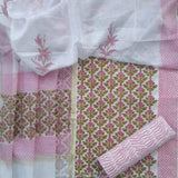 Designer Hand Block Print Pure Cotton Suit with Premium Chanderi Silk Dupatta (CHD36) - ShalviFashion