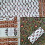 Shop Hand Block Print Pure Cotton Suits with Premium Chanderi Silk Dupatta (CHD73)