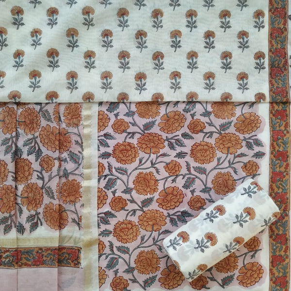 Shop Hand Block Print Pure Cotton Suits with Premium Chanderi Silk Dupatta (CHD74)