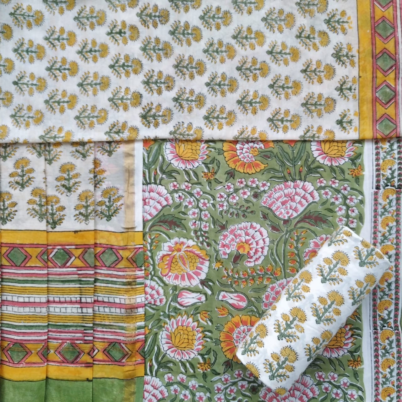 shop cotton suit with chanderi dupatta online (CHD90)