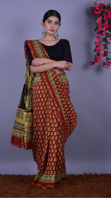 Beautifully Hand carfted Chanderi Saree (CHSAR17) - ShalviFashion