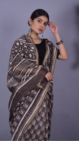 Beautifully Hand carfted Chanderi Saree (CHSAR21) - ShalviFashion