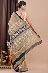 Shop bagru print chanderi silk sarees (CHSAR47)