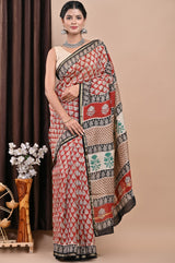 Shop hand block print chanderi sarees (CHSAR52)