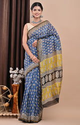Shop bagru print chanderi silk sarees online (CHSAR53)