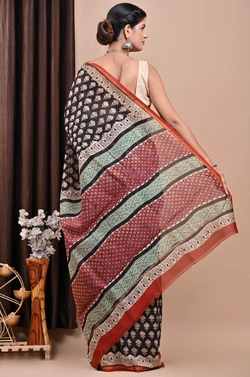 Shop pure chanderi silk sarees online shopping (CHSAR54)