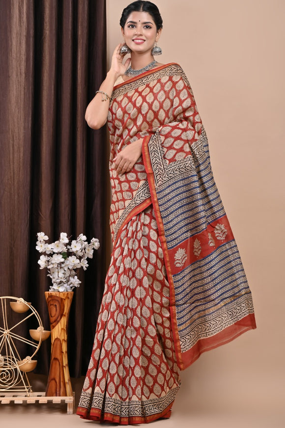 Buy Brown Sarees for Women by Indie Picks Online | Ajio.com