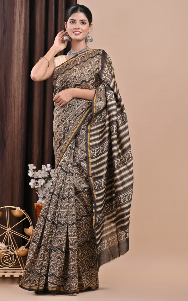 Shop jaipuri print chanderi silk sarees online (CHSAR56)