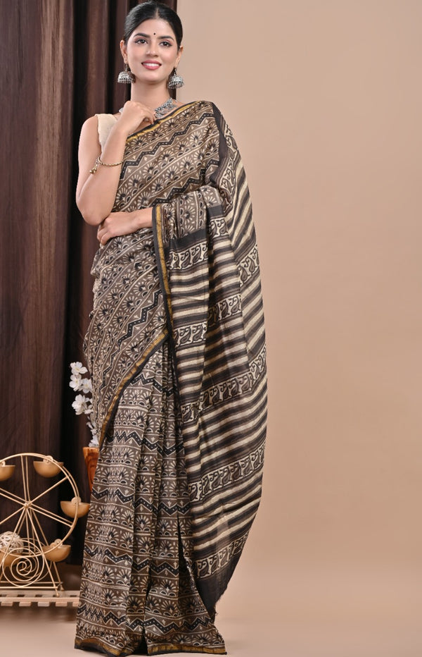 Shop jaipuri print chanderi silk sarees online (CHSAR56)