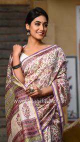 Shop jaipuri print chanderi silk sarees online