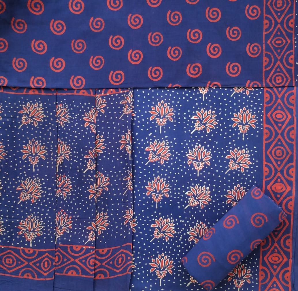 Shop mulmul dupatta cotton suit sets COT139)