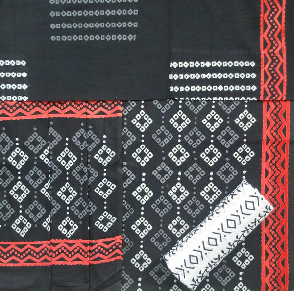 Shop unstitched cotton suits with mulmul dupatta (COT147)